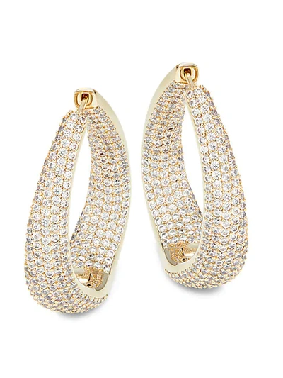 Shop Adriana Orsini Goldtone & Crystal Twist Hooper Earrings