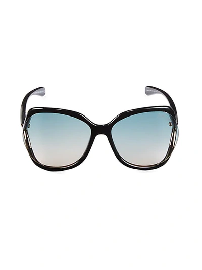 Shop Tom Ford 60mm Square Sunglasses In Black Blue