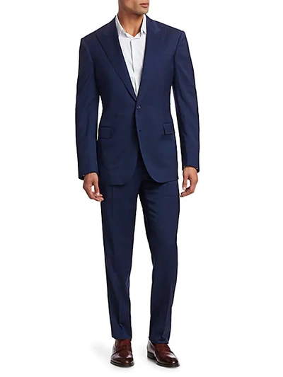 Shop Ralph Lauren Classic-fit Greg Peak-lapel Wool Suit In Navy