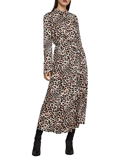 Shop Bcbgmaxazria Leopard-print Dress In Neutral