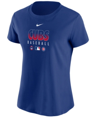 Shop Nike Women's Chicago Cubs Mlb Authentic Baseball T-shirt In Blue