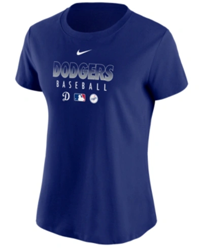 Shop Nike Women's Los Angeles Dodgers Authentic Baseball T-shirt In Royalblue