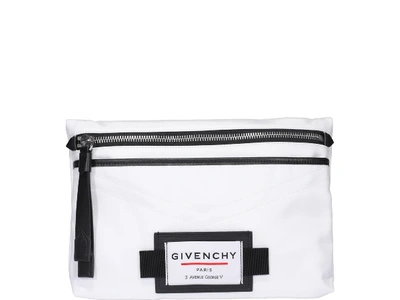 Shop Givenchy Downtown Flat Crossbody Bag In White