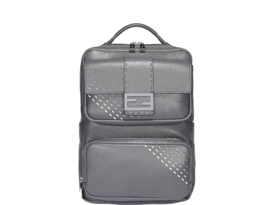 Shop Fendi Baguette Pocket Backpack In Grey