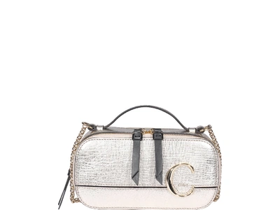 Shop Chloé Mini C Vanity Bag In Gold