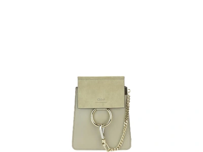 Shop Chloé Small Faye Bag With Bracelet In Grey