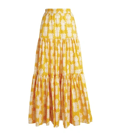 Shop La Doublej Pineapple Print Tiered Skirt