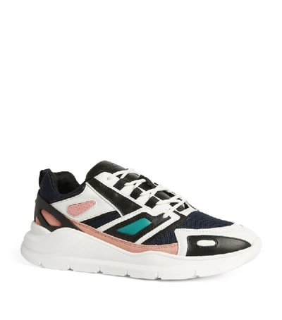 Shop Sandro Leather Technical Sneakers