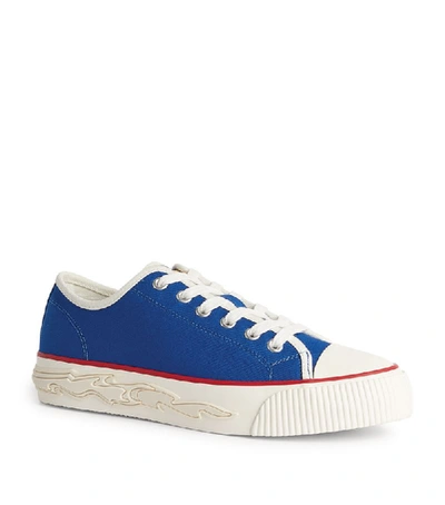 Shop Sandro Flame-detail Canvas Sneakers