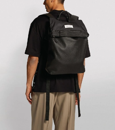 Shop Maison Margiela Leather Numbers Backpack