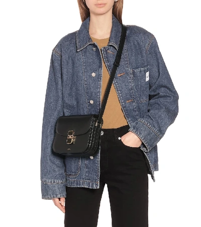Shop Apc A. P.c. Grace Leather Shoulder Bag In Black