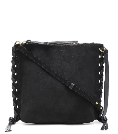 Shop Isabel Marant Irope Suede Shoulder Bag In Black