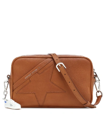 Shop Golden Goose Star Leather Shoulder Bag In Brown