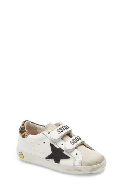 golden goose white leopard pony old school sneakers