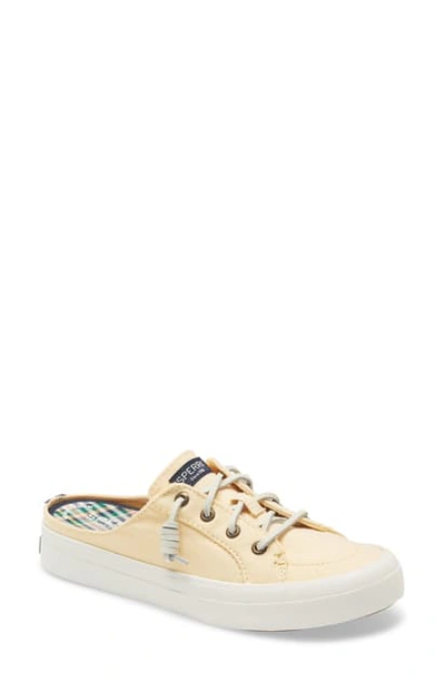 Shop Sperry Crest Vibe Mule In Yellow Chambray Fabric