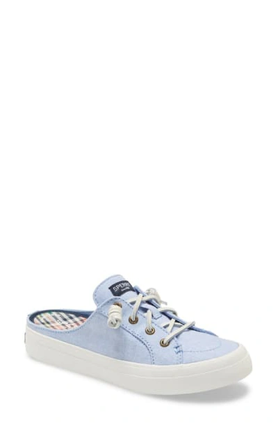 Shop Sperry Crest Vibe Mule In Blue Chambray Fabric
