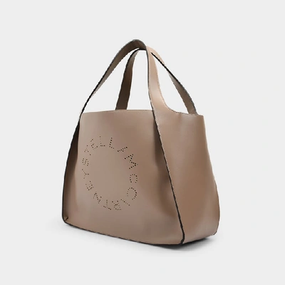 Shop Stella Mccartney Stella Logo Tote In Brown