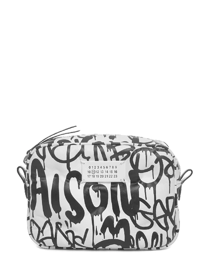 Shop Maison Margiela Graffiti Box Shoulder Bag In White