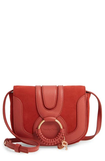 Shop See By Chloé Mini Hana Leather Crossbody Bag In Faded Red