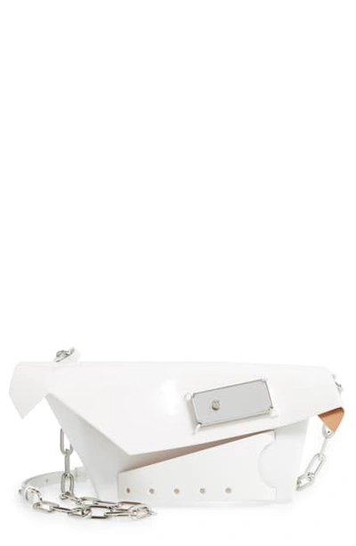 Shop Maison Margiela Small Snatched Calfskin Leather Convertible Clutch In White