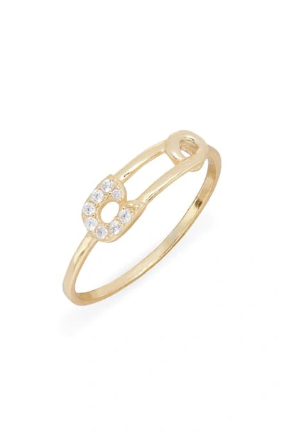 Shop Argento Vivo Paperclip Ring In Gold