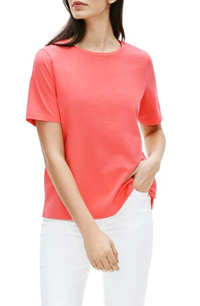 Shop Eileen Fisher Crewneck T-shirt In Pink Grapefruit