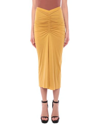Shop Rick Owens 3/4 Length Skirts In Yellow