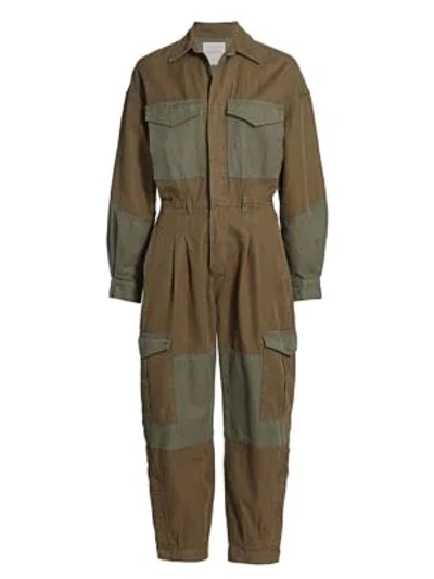 Shop Citizens Of Humanity Camille Cuffed Leg Jumpsuit In Caper Olive Green