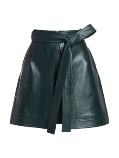 oscar de la renta leather skirt