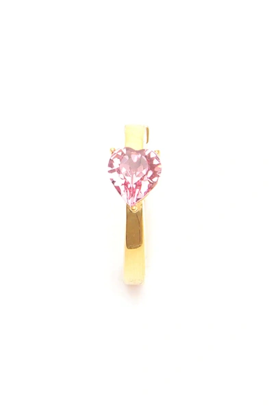 Shop Ambush Heart Solitaire Earring In Gold,pink