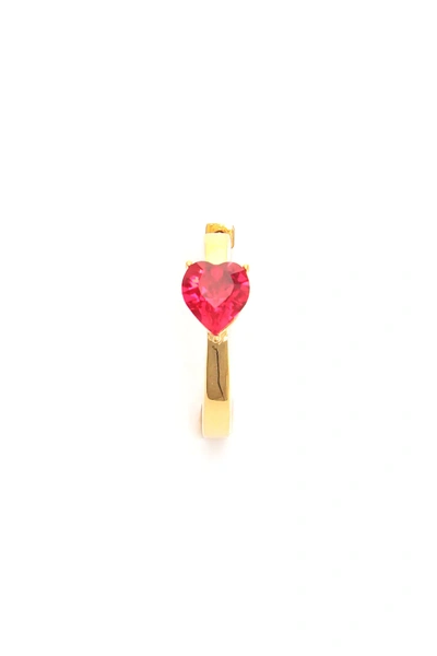 Shop Ambush Heart Solitaire Earring In Gold,red