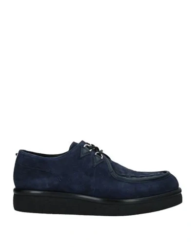 Shop Valentino Lace-up Shoes In Dark Blue