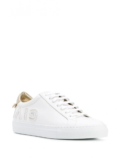 Shop Givenchy Urban Street Logo Leather Sneakers In White