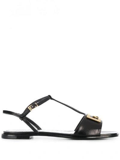 Shop Givenchy Mystic Leather Sandals In Black