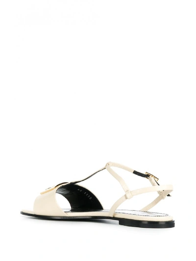 Shop Givenchy Mystic Leather Sandals In Beige