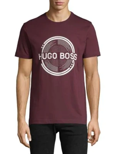 Shop Hugo Boss Graphic Logo T-shirt In Purple
