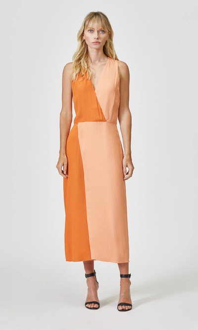 Shop Equipment Galane Dress In Canyon Sun/orange Rust