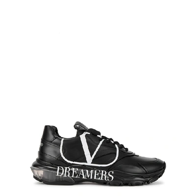Shop Valentino Garavani Vlogo Bounce Dreamers Leather Sneakers In Black And White