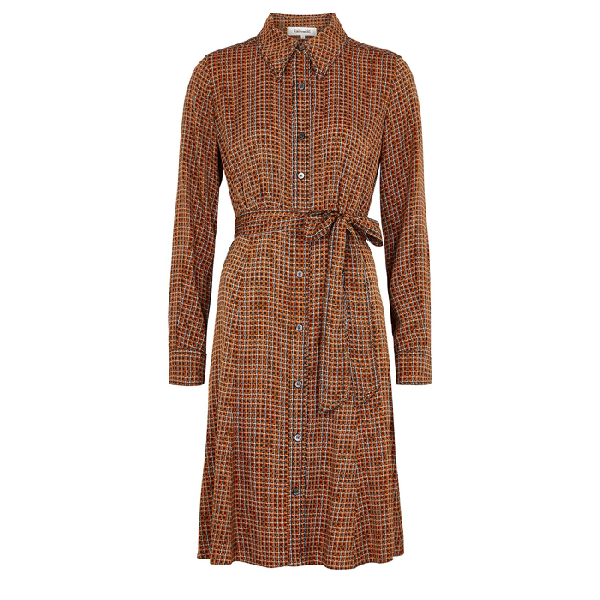 Diane Von Furstenberg Dory Printed Stretch-silk Shirt Dress In Brown ...