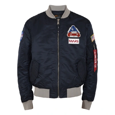 Shop Alpha Industries Ma-1 Mission To Mars Navy Shell Bomber Jacket