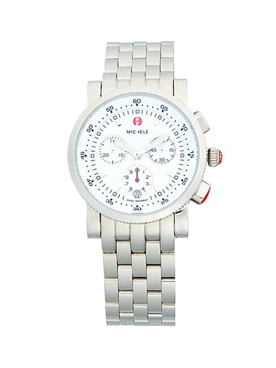 Shop Michele Stainless Steel Bracelet Chronograph Watch