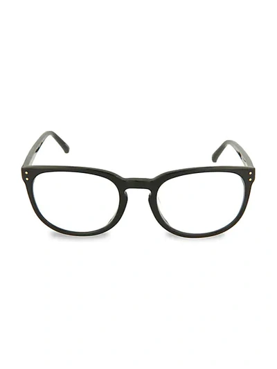 Shop Linda Farrow 53mm Oval Optical Glasses In Black