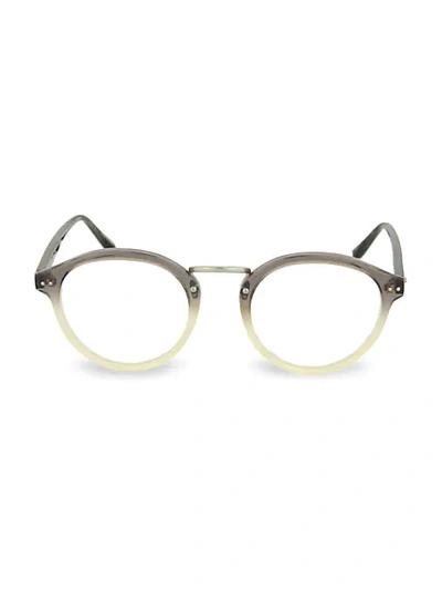 Shop Linda Farrow 48mm Round Optical Glasses In Grey White