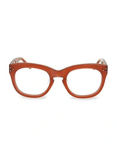 Shop Linda Farrow 53mm Oval Optical Glasses In Marmalade