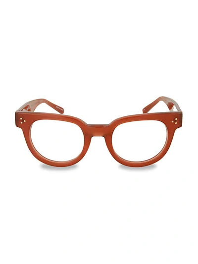 Shop Linda Farrow 46mm Round Optical Glasses In Marmalade