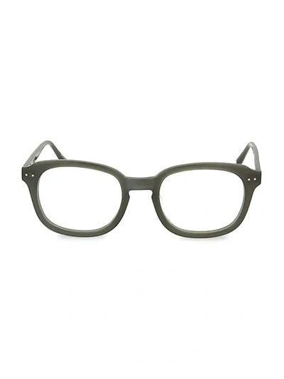 Shop Linda Farrow Women's 52mm Rectangular Optical Glasses In Dark Grey