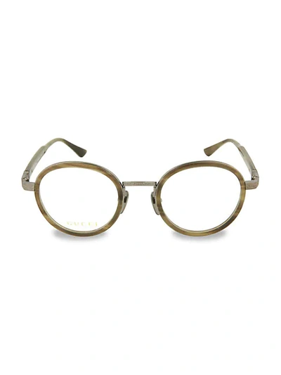 Shop Gucci 48mm Optical Glasses In Ruthenium