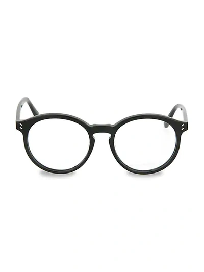 Shop Stella Mccartney Core 50mm Panthos Optical Glasses In Shiny Black