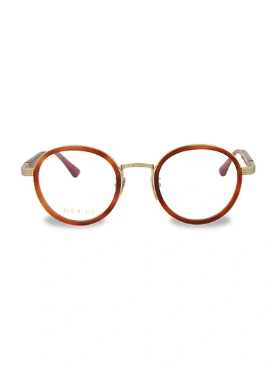 Shop Gucci Women's 48mm Optical Glasses In Gold Haven