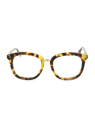 Shop Stella Mccartney Core 50mm Square Optical Glasses In Havana